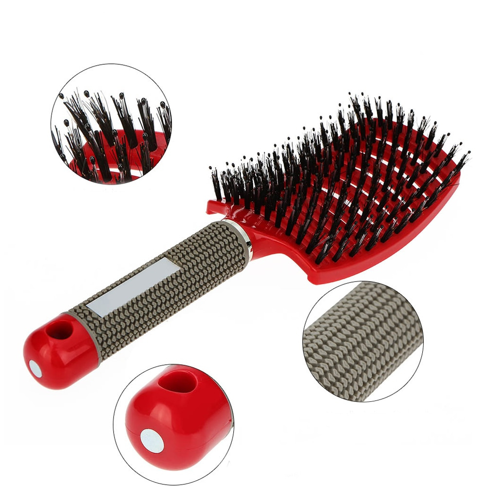 Massage Comb Bristle Nylon Hairbrush Scalp Massage Comb Curly Detangle Hair Brush Shower Massage Comb Hairdressing Salon Tool Massage Comb Bristle Nylon Hairbrush Scalp Massage Comb Curly Detangle Hair Brush Shower Massage Comb Hairdressing Salon Tool